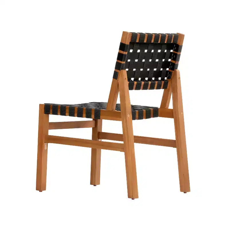 Christopher Knight Home Prasert Chaises d'extérieur modernes en bois d'acacia avec corde tressée en polyéthylène (lot de 2)