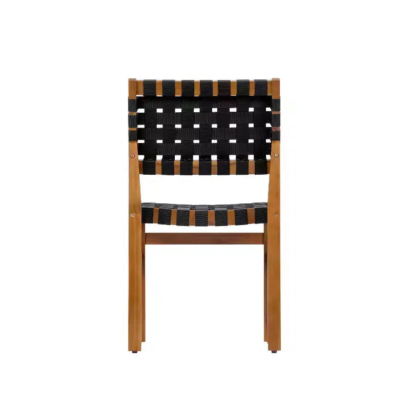 Christopher Knight Home Prasert Chaises d'extérieur modernes en bois d'acacia avec corde tressée en polyéthylène (lot de 2)