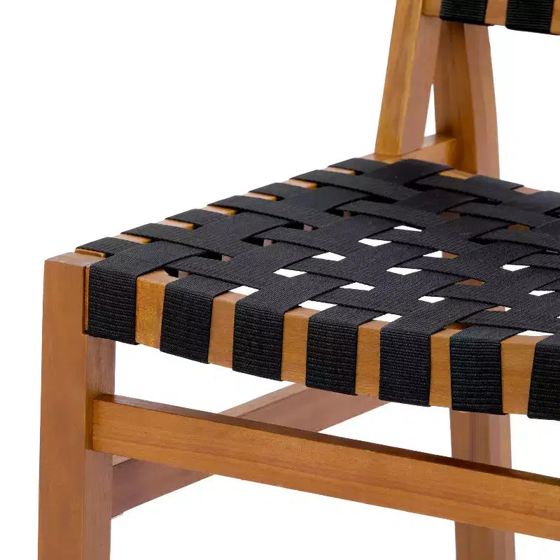 Christopher Knight Home Prasert Chaises d'extérieur modernes en bois d'acacia avec corde tressée en polyéthylène (lot de 2)