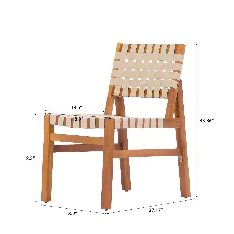 Christopher Knight Home Prasert Chaises d'extérieur modernes en bois d'acacia avec corde tressée en polyéthylène (lot de 2)