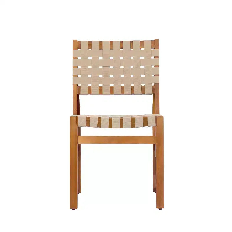 Christopher Knight Home Prasert Chaises d'extérieur modernes en bois d'acacia avec corde tressée en polyéthylène (lot de 2)