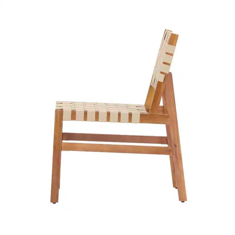 Christopher Knight Home Prasert Chaises d'extérieur modernes en bois d'acacia avec corde tressée en polyéthylène (lot de 2)