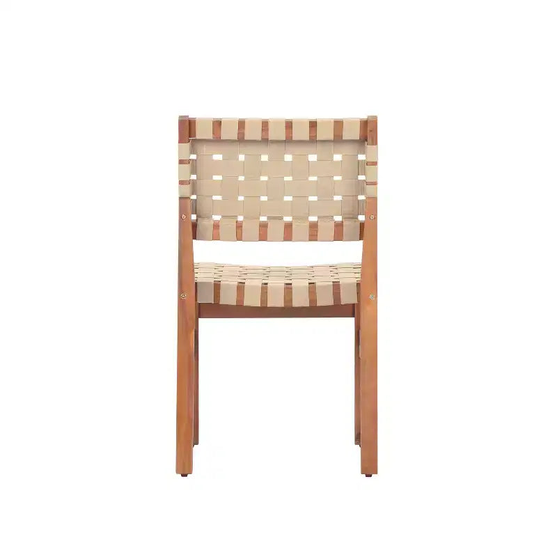 Christopher Knight Home Prasert Chaises d'extérieur modernes en bois d'acacia avec corde tressée en polyéthylène (lot de 2)