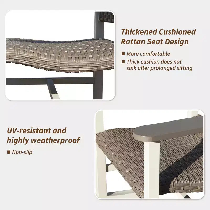 Clihome – Lot de 2 chaises berçantes d'extérieur