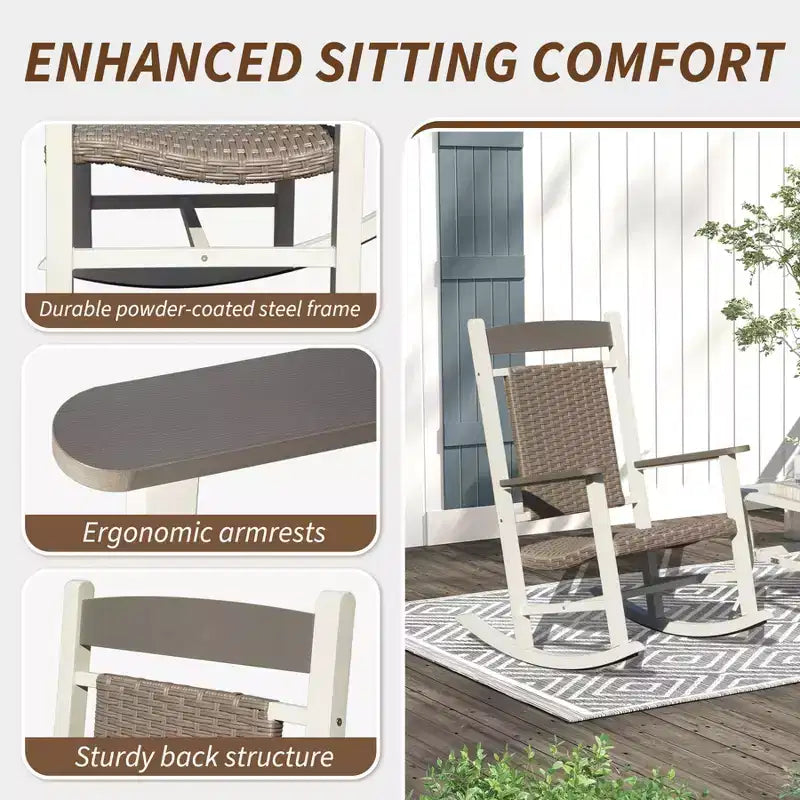 Clihome – Lot de 2 chaises berçantes d'extérieur