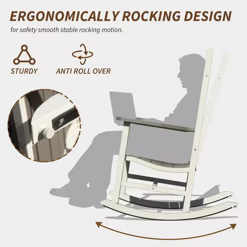 Clihome – Lot de 2 chaises berçantes d'extérieur