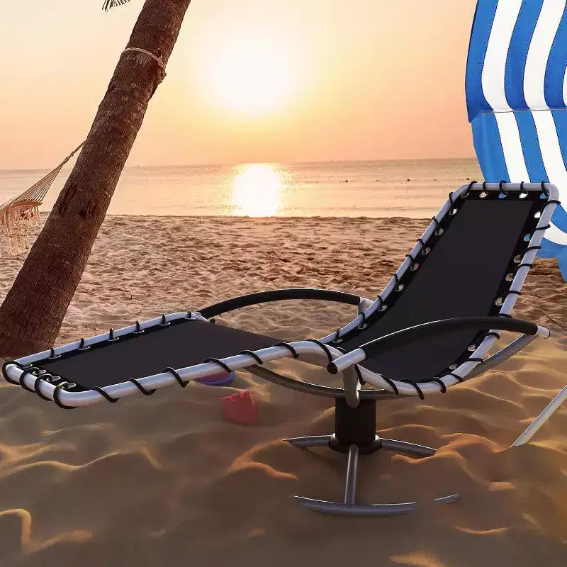 360 Swivel Heavy-Duty Outdoor Chaise Lounge Chair,Weather-Resistant Patio Lounger with Adjustable Backrest for Poolside,Backyard,Lawn&Sunbathing