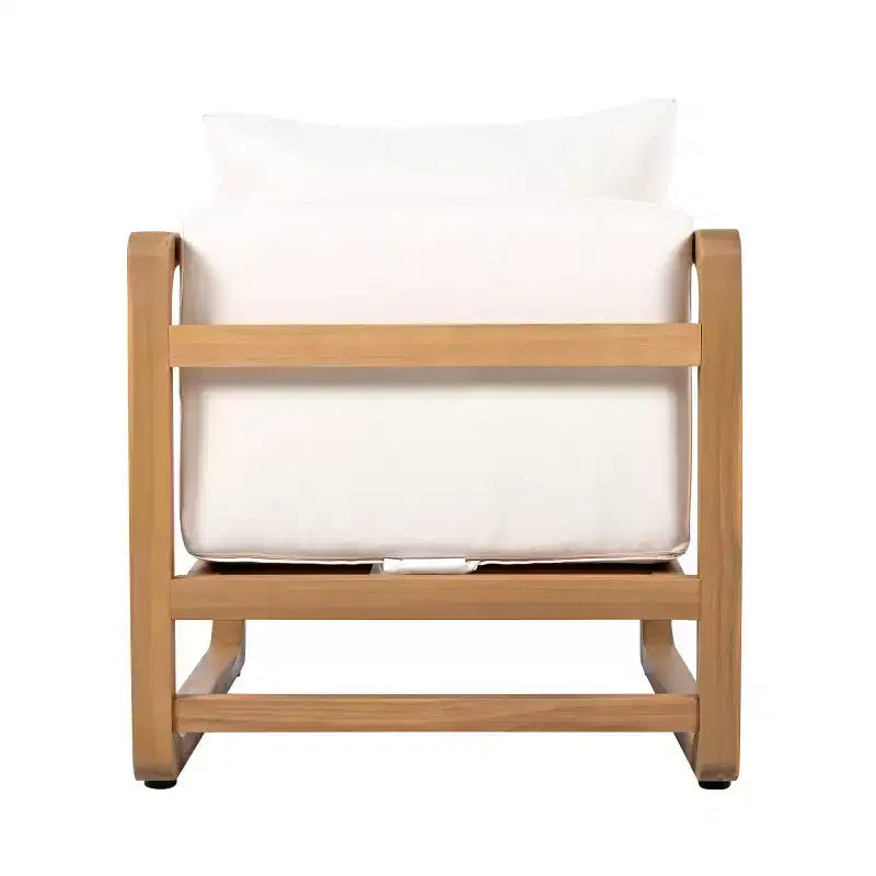 Fauteuil de jardin moderne avec coussins, fauteuil de terrasse en bois d'acacia massif, assise profonde surdimensionnée pour le jardin, le porche ou la terrasse - Panipeachy