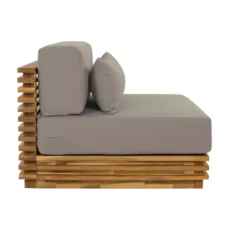 Christopher Knight Home Preston – Fauteuil de jardin moderne et surdimensionné en bois d'acacia avec coussins