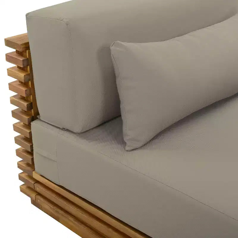 Christopher Knight Home Preston – Fauteuil de jardin moderne et surdimensionné en bois d'acacia avec coussins