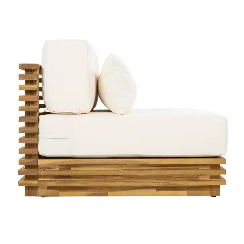 Christopher Knight Home Preston – Fauteuil de jardin moderne et surdimensionné en bois d'acacia avec coussins