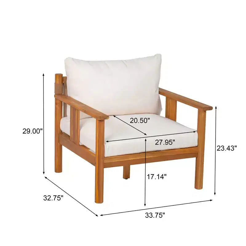 Fauteuil de jardin moderne en bois d'acacia avec coussin Christopher Knight Home Chalida