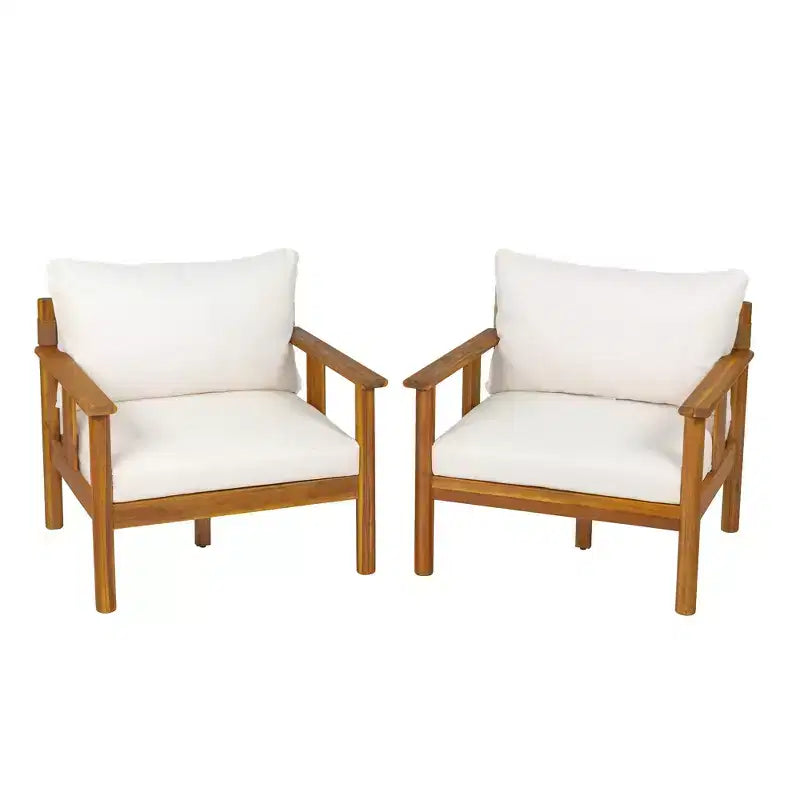 Fauteuil de jardin moderne en bois d'acacia avec coussin Christopher Knight Home Chalida