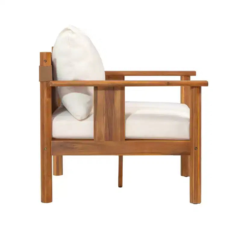 Fauteuil de jardin moderne en bois d'acacia avec coussin Christopher Knight Home Chalida