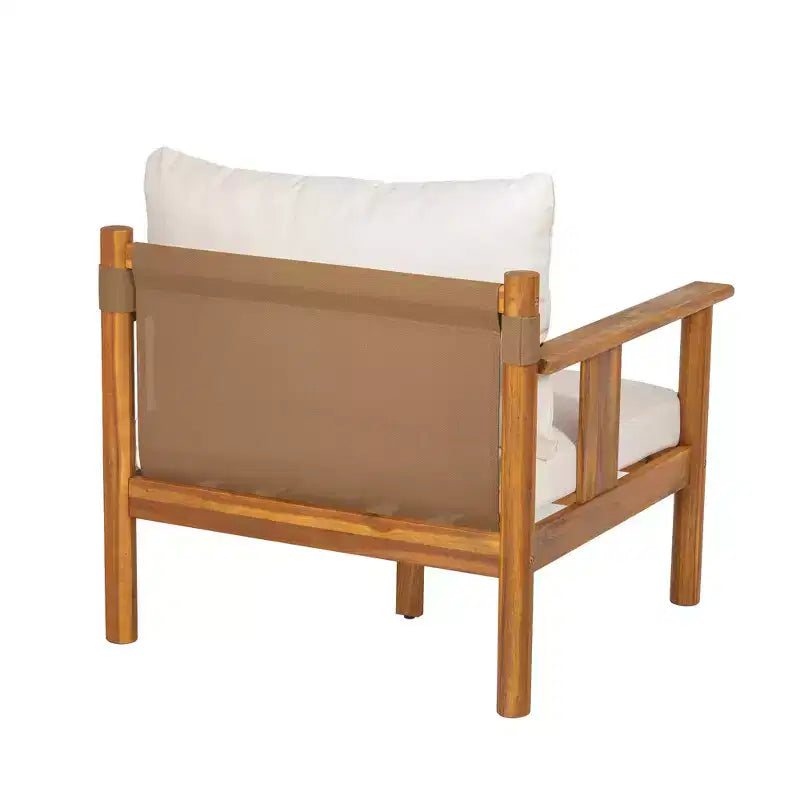 Fauteuil de jardin moderne en bois d'acacia avec coussin Christopher Knight Home Chalida