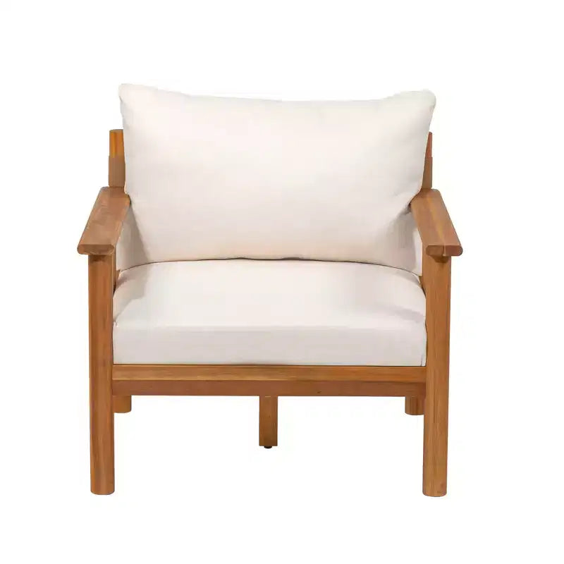 Fauteuil de jardin moderne en bois d'acacia avec coussin Christopher Knight Home Chalida