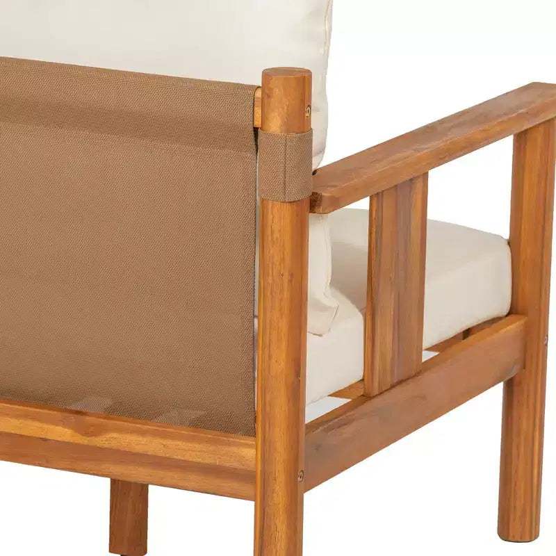 Fauteuil de jardin moderne en bois d'acacia avec coussin Christopher Knight Home Chalida