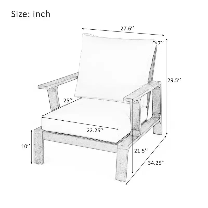 Chaise d'appoint de patio 27,6 Chaise en bois Chaise longue d'extérieur pour patios, jardins