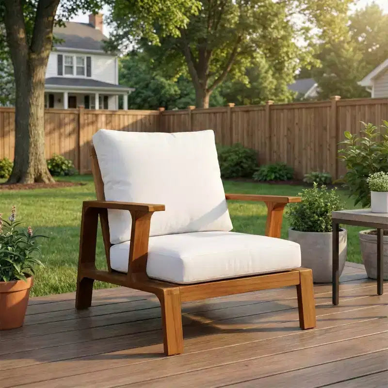 Chaise d'appoint de patio 27,6 Chaise en bois Chaise longue d'extérieur pour patios, jardins