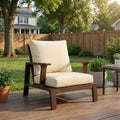 Patio Accent Chair 27.6 Wood Chair Outdoor Lounge Chair for Patios,Gardens