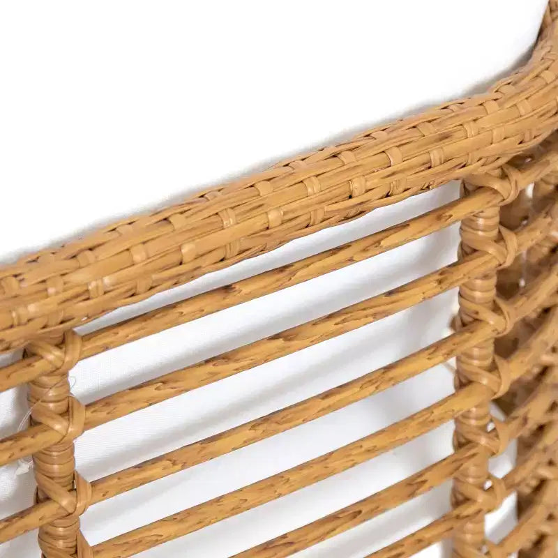 Fauteuil d'extérieur Fauteuil club de patio Fauteuil en rotin avec coussins résistants aux intempéries, Marron - ModernLuxe