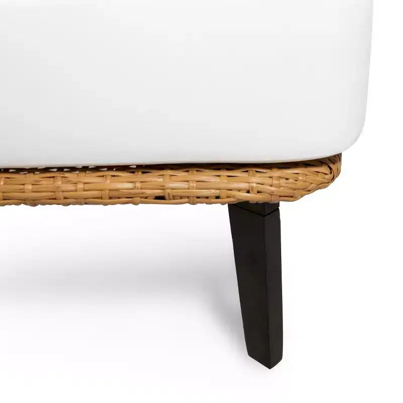 Fauteuil d'extérieur Fauteuil club de patio Fauteuil en rotin avec coussins résistants aux intempéries, Marron - ModernLuxe