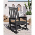 HDPE Rocking Chair Outdoor, Poly High Back Porch Rocker Chairs, All Weather Resistant Furniture for Patio Front Porch