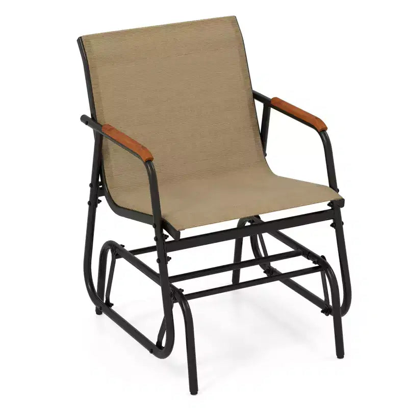 Lot de 2 chaises de jardin Costway avec accoudoirs incurvés en teck et assise en tissu respirant