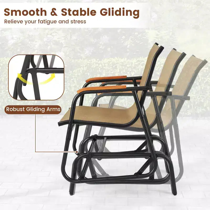 Lot de 2 chaises de jardin Costway avec accoudoirs incurvés en teck et assise en tissu respirant