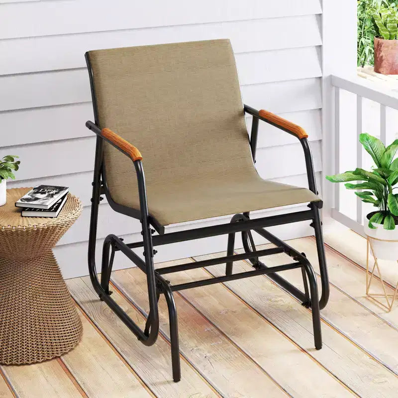 Lot de 2 chaises de jardin Costway avec accoudoirs incurvés en teck et assise en tissu respirant