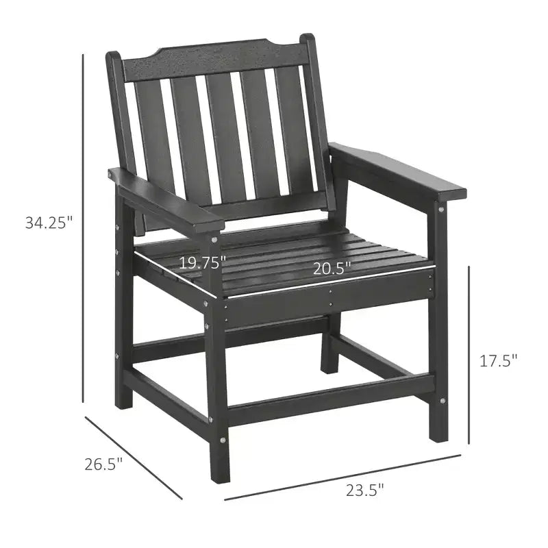 Chaises de patio toutes saisons en 2 pièces, ensemble de chaises de salle à manger de patio en PEHD, meubles d'extérieur robustes imitation bois