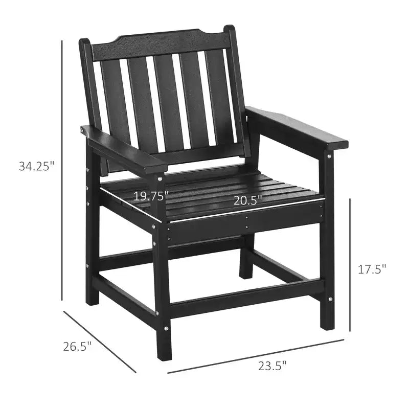 Chaises de patio toutes saisons en 2 pièces, ensemble de chaises de salle à manger de patio en PEHD, meubles d'extérieur robustes imitation bois
