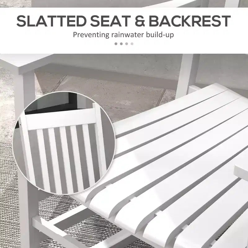 Lot de 2 chaises à bascule d'extérieur, fauteuils à bascule de terrasse en bois avec accoudoirs lisses, dossier haut pour jardin, balcon, porche, supporte jusqu'à 160 kg