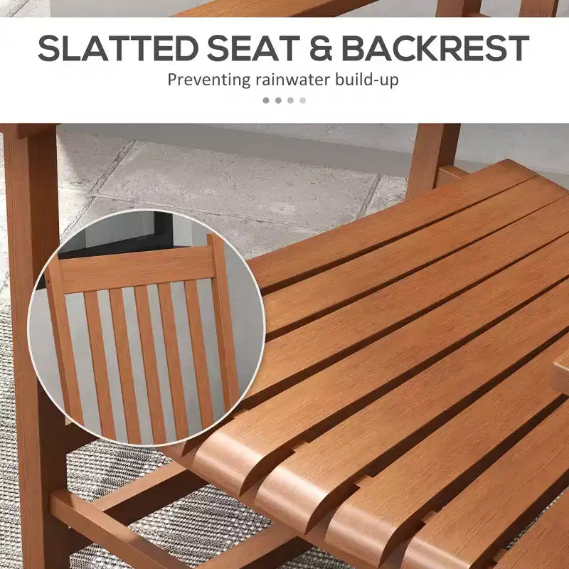 Lot de 2 chaises à bascule d'extérieur, fauteuils à bascule de terrasse en bois avec accoudoirs lisses, dossier haut pour jardin, balcon, porche, supporte jusqu'à 160 kg