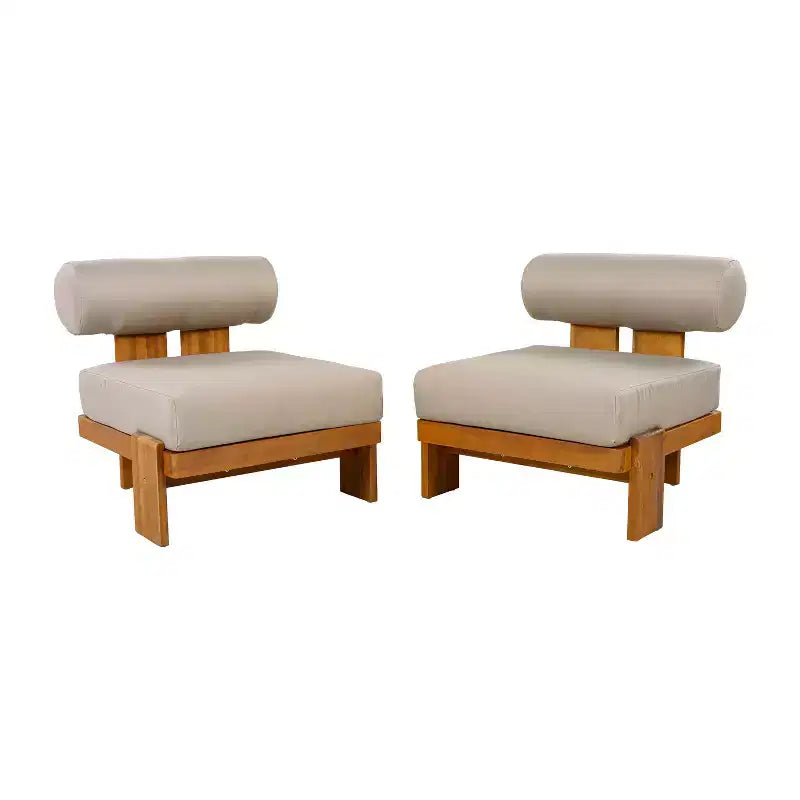 Christopher Knight Home Kavya Chaises de terrasse rembourrées modernes en acacia (lot de 2)