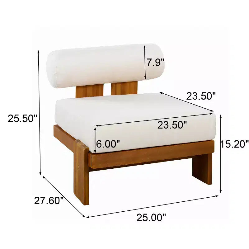 Christopher Knight Home Kavya Chaises de terrasse rembourrées modernes en acacia (lot de 2)