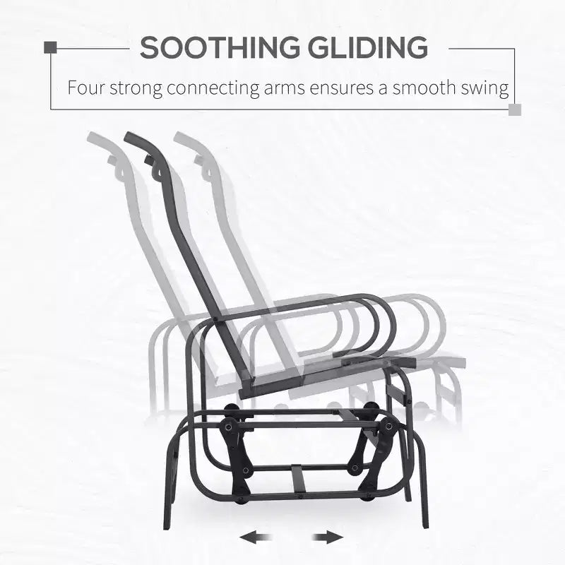 Chaise planeur d'extérieur, planeurs de terrasse, chaises à bascule fluides pour patio extérieur