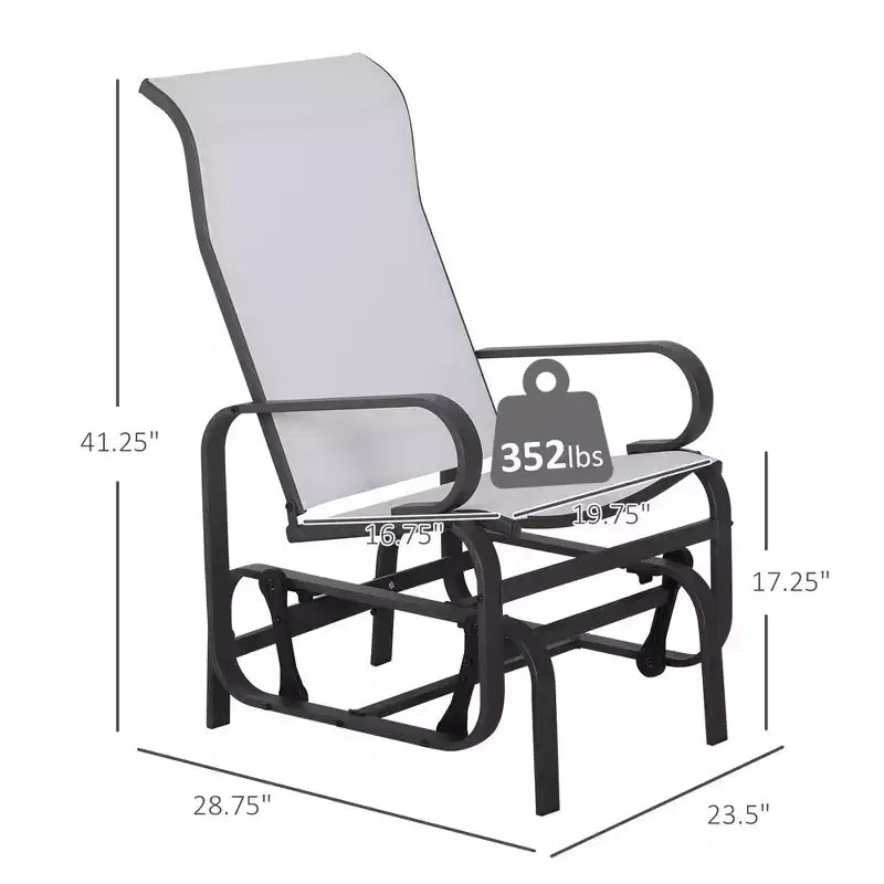 Chaise planeur d'extérieur, planeurs de terrasse, chaises à bascule fluides pour patio extérieur