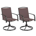 Costway Patio Swivel Chairs Set of 2/4 w/ High Back & Round Metal Base for Backyard