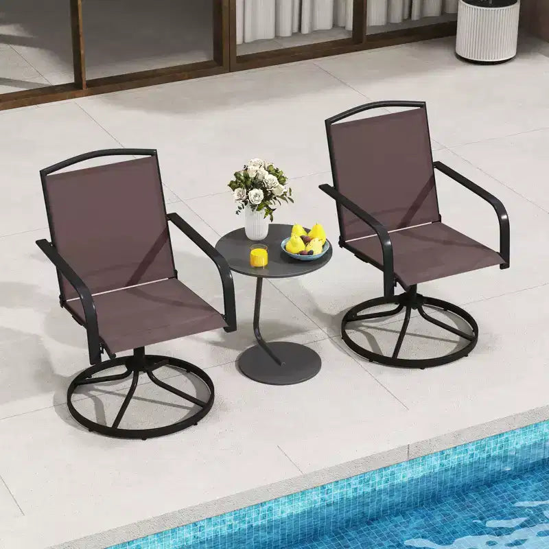Lot de 2/4 chaises pivotantes Costway pour patio avec dossier haut et base ronde en métal pour jardin