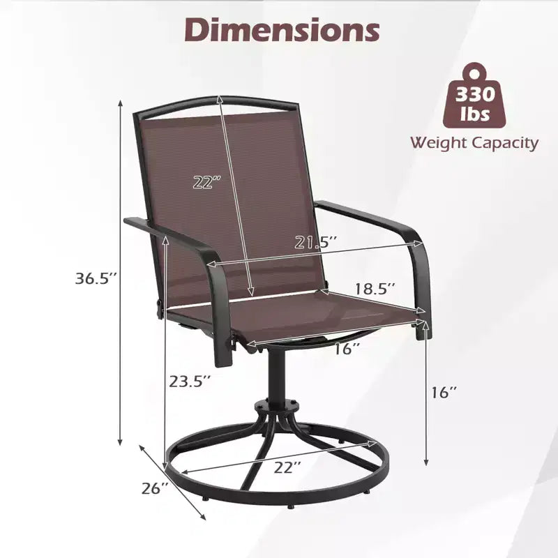 Lot de 2/4 chaises pivotantes Costway pour patio avec dossier haut et base ronde en métal pour jardin