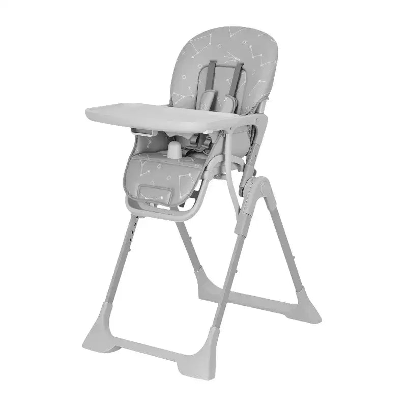 Chaise haute pliable pour bébé avec réglage multi-vitesses, plateau amovible et réglable, ceinture de sécurité, pieds antidérapants et roulettes invisibles pour bébés et tout-petits
