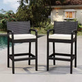 Outdoor Wicker Bar Stools Set of 2 - 30 Bar Height, 330 LBS Capacity, Thick Cushions, All-Weather Rattan for Patio & Pool
