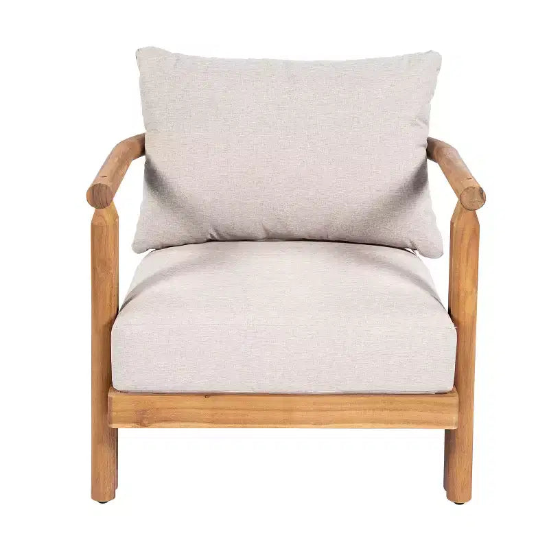 Fauteuil de jardin rustique en bois d'acacia Christopher Knight Home Damaris avec coussins épais