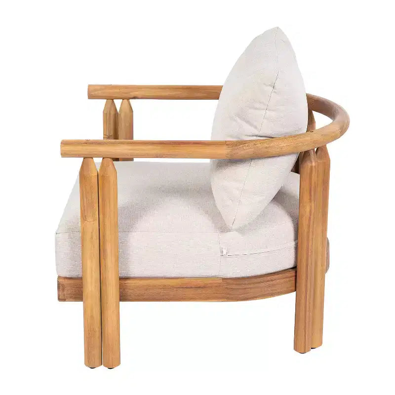 Fauteuil de jardin rustique en bois d'acacia Christopher Knight Home Damaris avec coussins épais