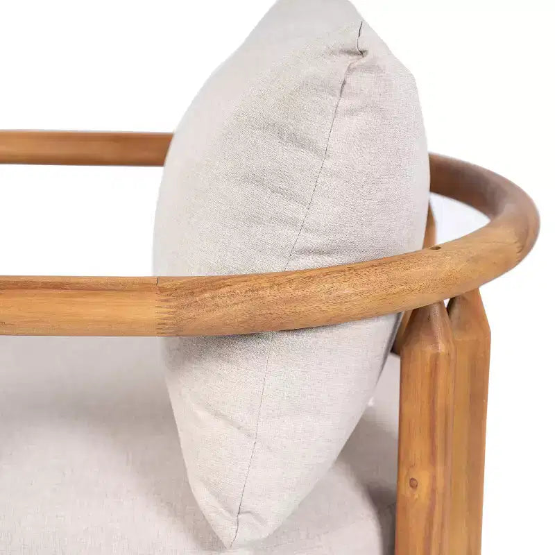 Fauteuil de jardin rustique en bois d'acacia Christopher Knight Home Damaris avec coussins épais