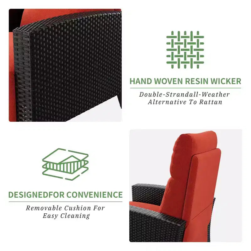Chaise longue d'extérieur avec tablette rabattable, chaise de patio avec réglage indépendant du dossier et du repose-pieds