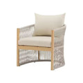Curved Aluminum Lounge Chair with Rope-Weave Design, Cushioned Comfort, Powder-Coated Frame for Outdoor Living