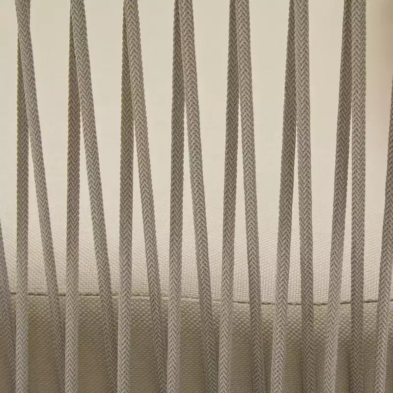 Chaise longue incurvée en aluminium avec motif tressé en corde, confort rembourré, cadre thermolaqué pour l'extérieur