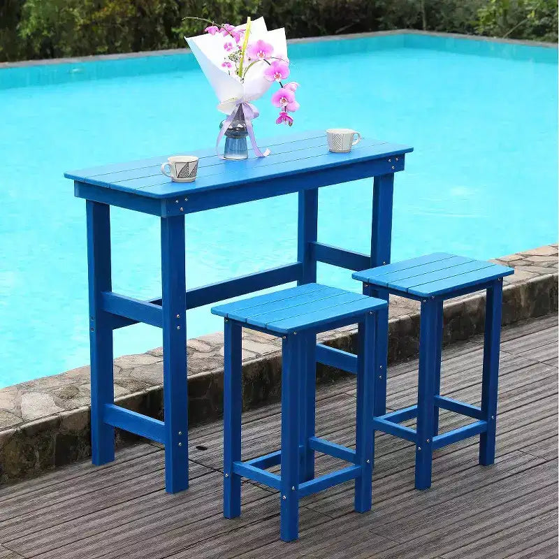 Chaise de salle à manger et de bar d'extérieur en PEHD, résistante aux intempéries, imperméable, résistante à la corrosion, faible entretien pour les pelouses ou les bords de piscine